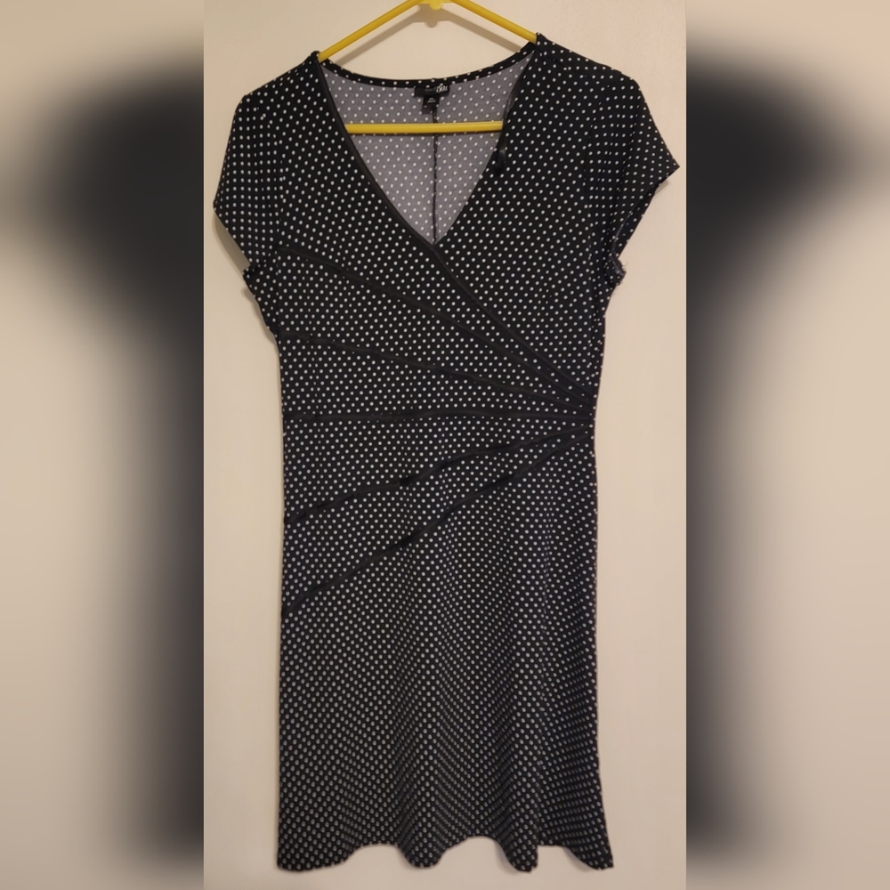 East 5th Polka Dit Fitted Dress